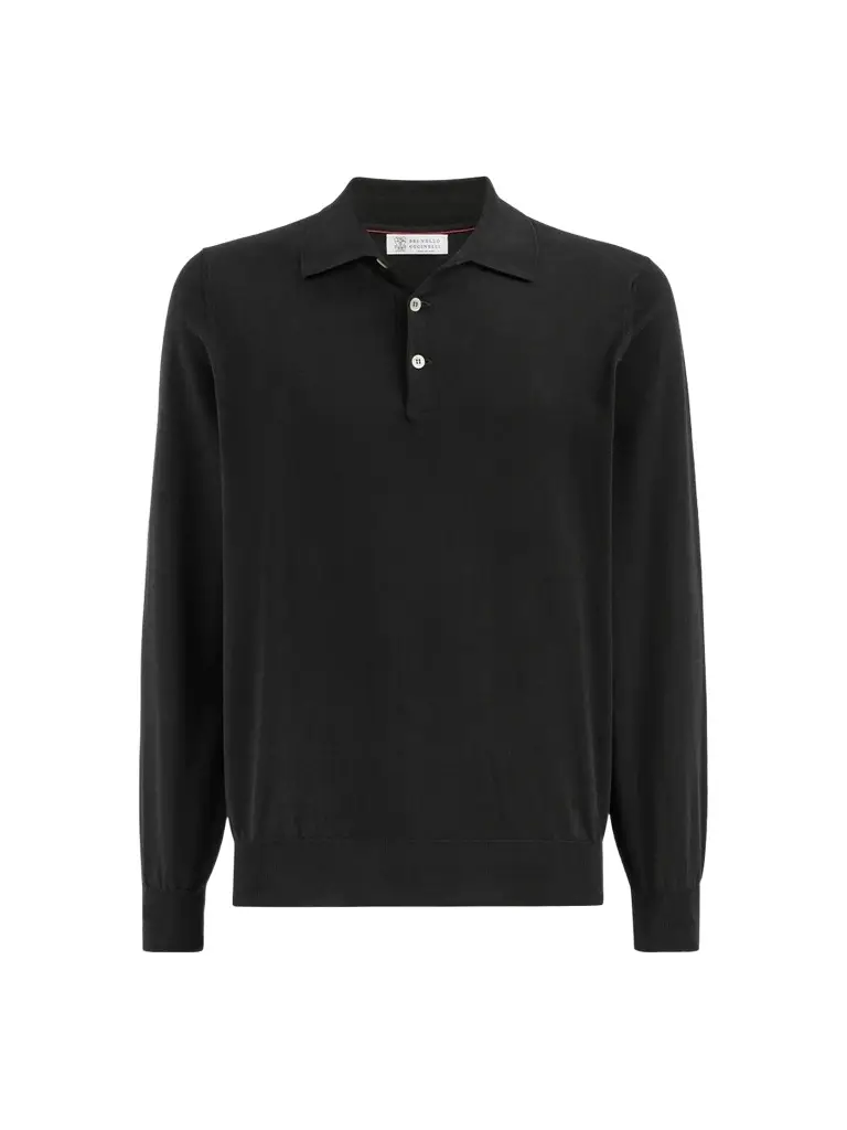 Brunello Cucinelli Men's Cotton Lightweight Knit Polo Shirt
