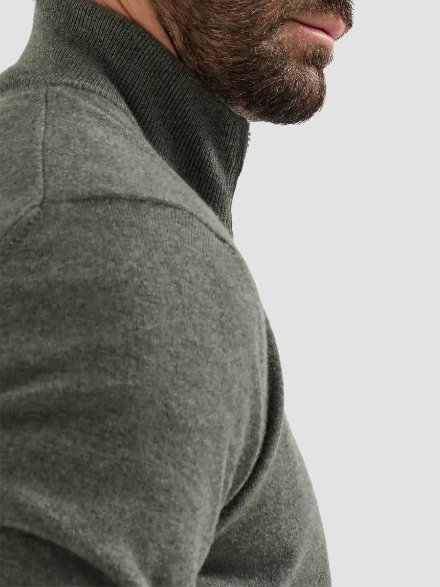 Brunello Cucinelli Men's Cashmere High-Neck Cardigan with Zipper - Green | Thumbnail 6 Brunello Cucinelli Men's Cashmere High-Neck Cardigan with Zipper - Green | Thumbnail 6