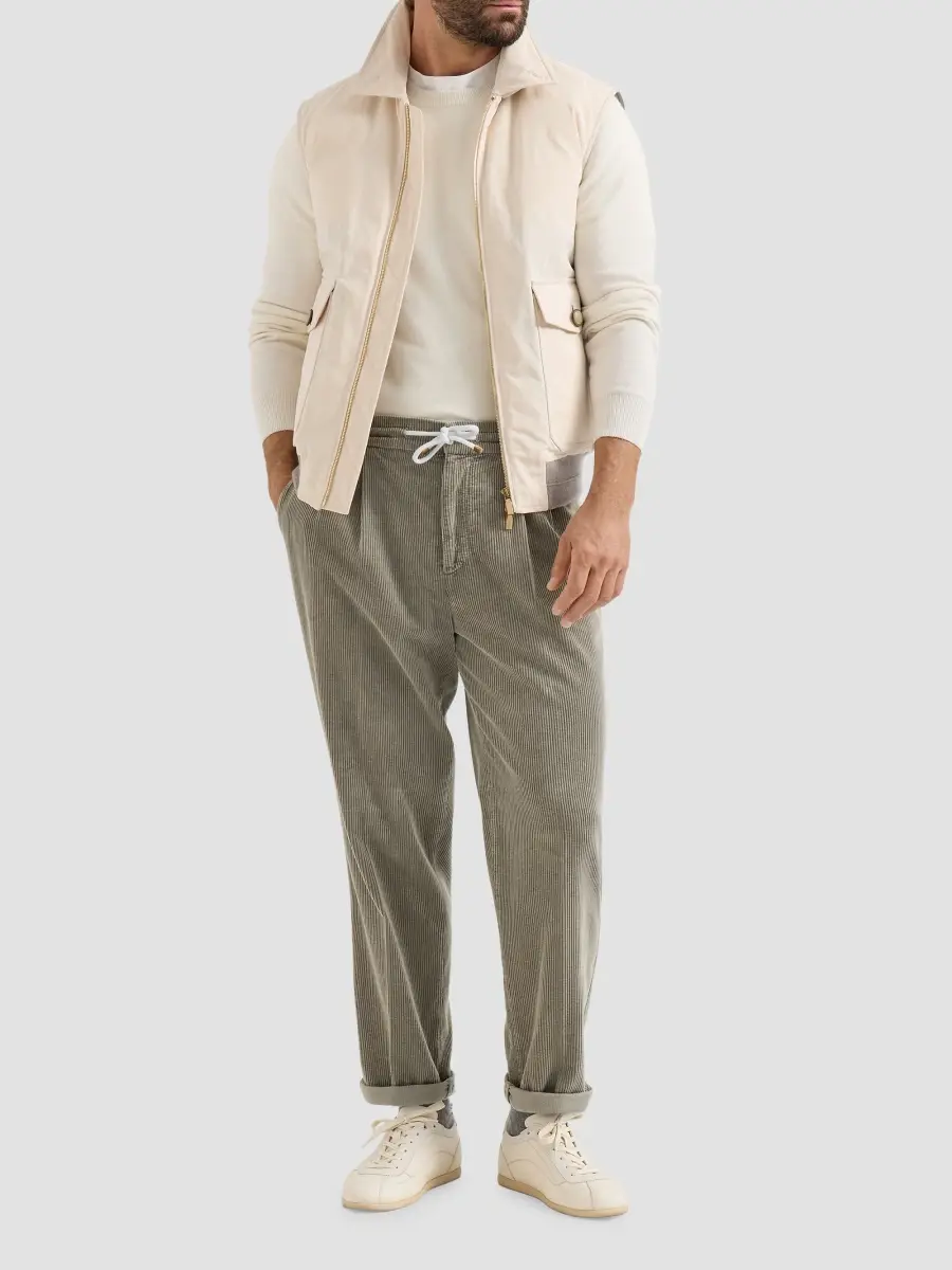 Brunello Cucinelli Men's Garment-Dyed Trousers in Cotton Corduroy - Brown | Thumbnail 6