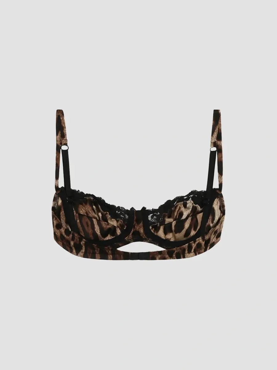 Dolce & Gabbana Women's Lace-Trimmed Leopard Print Bra | Thumbnail 2 Dolce & Gabbana Women's Lace-Trimmed Leopard Print Bra | Thumbnail 2