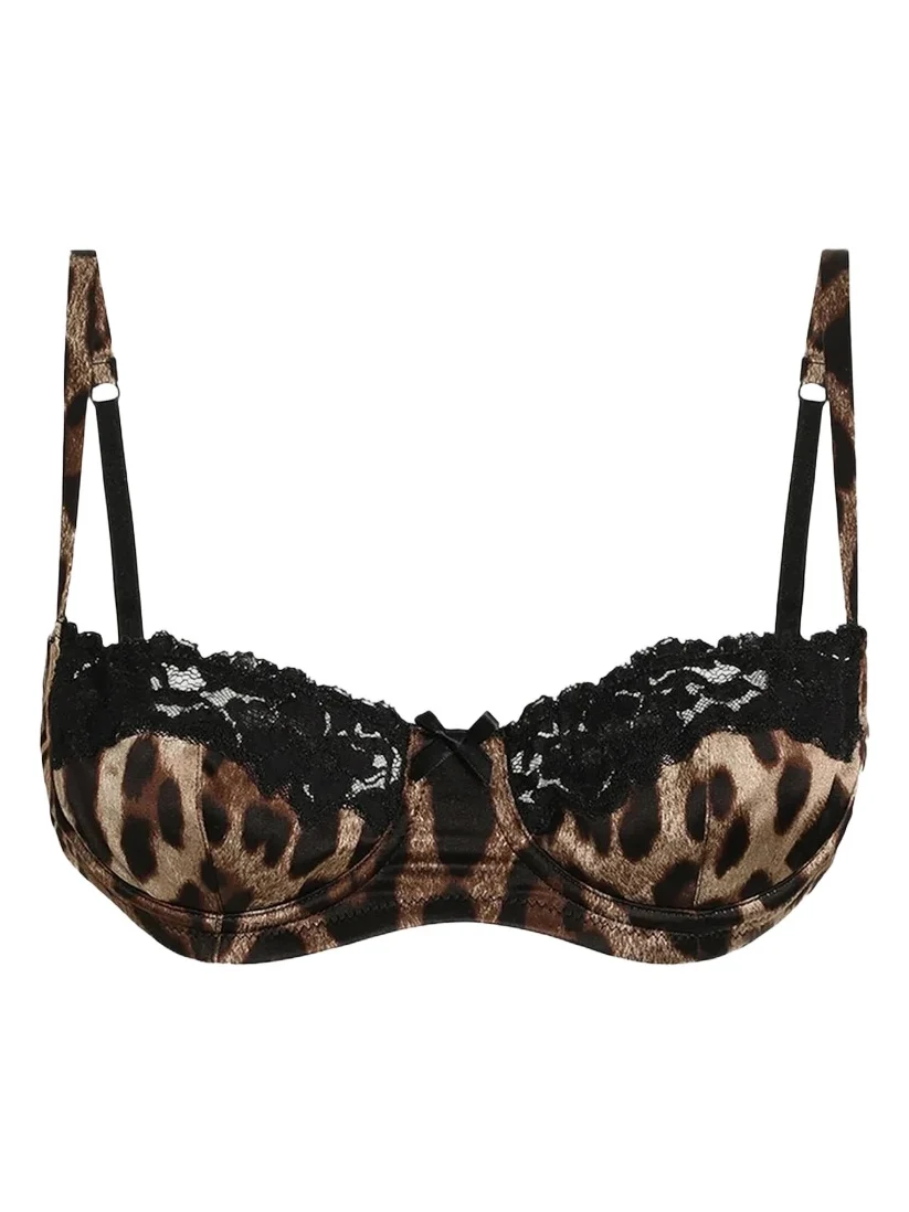 Women's Lace-Trimmed Leopard Print Bra Women's Lace-Trimmed Leopard Print Bra