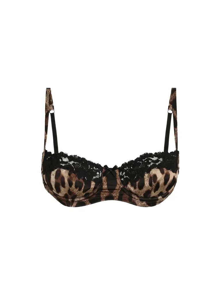Women's Lace-Trimmed Leopard Print Bra Women's Lace-Trimmed Leopard Print Bra