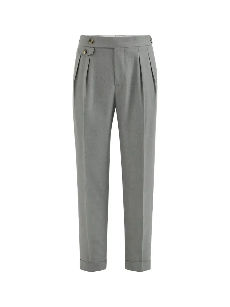 Brunello Cucinelli Men's Virgin Wool and Silk Lightweight Hopsack Trousers