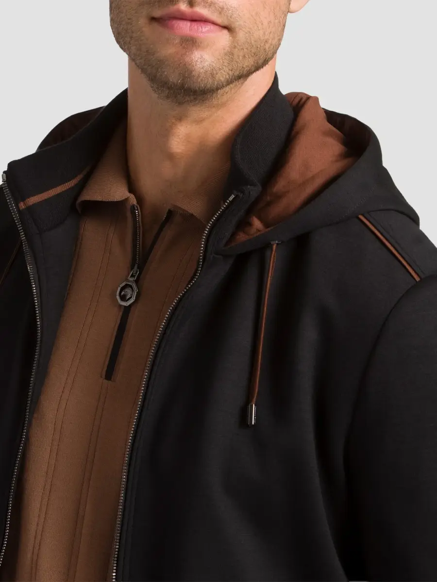 Stefano Ricci Men's Wool Hooded Zip Blouson Sweater | Thumbnail 6 Stefano Ricci Men's Wool Hooded Zip Blouson Sweater | Thumbnail 6