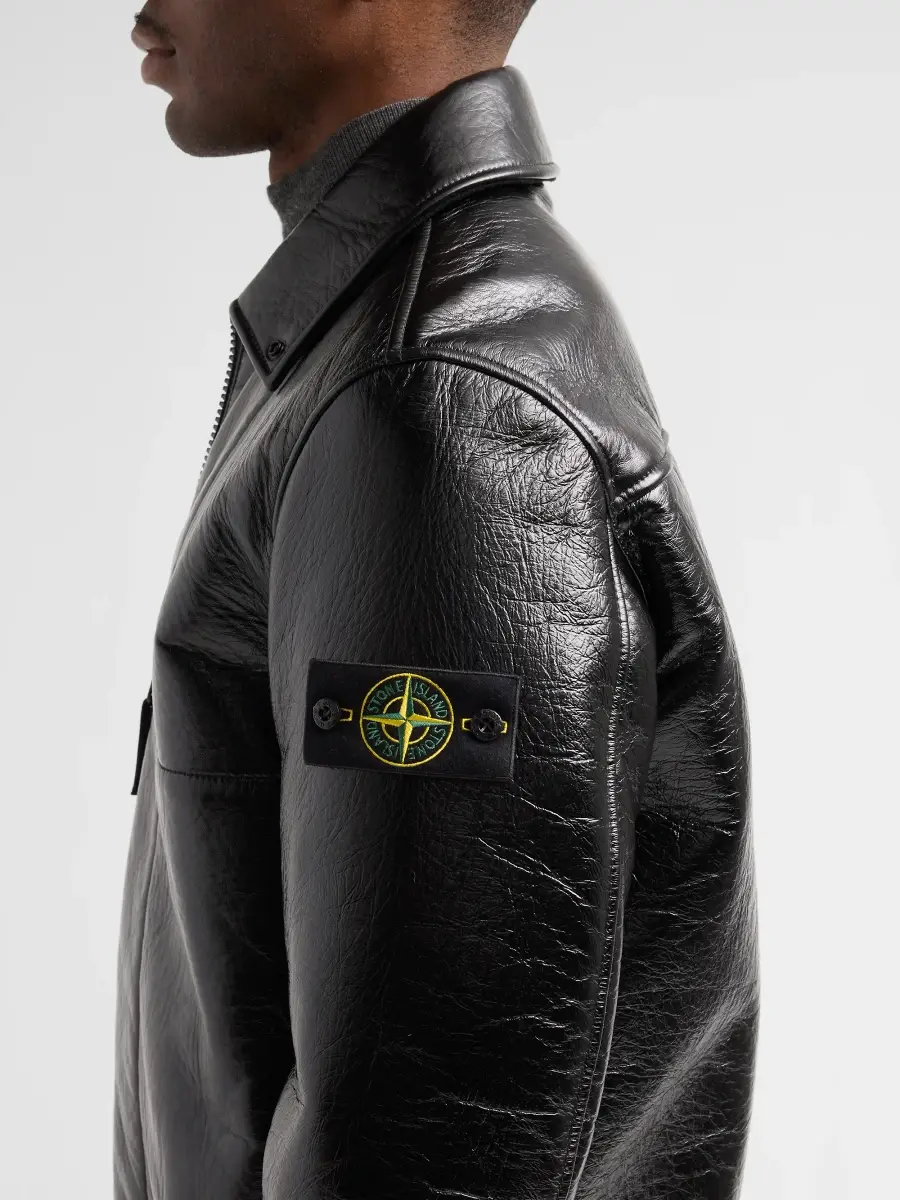 Stone Island Men's Leather Bomber Jacket | Thumbnail 5