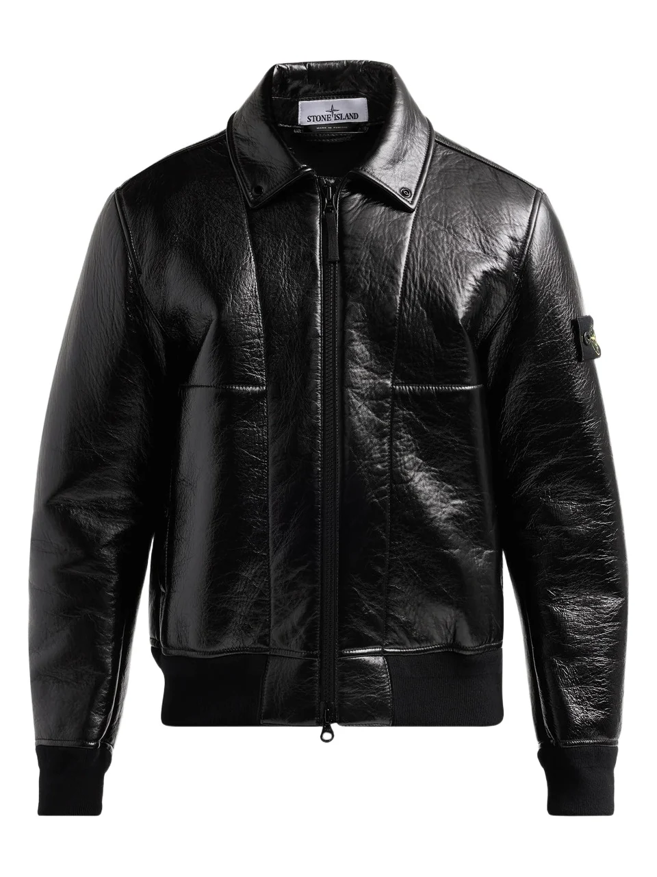 Stone Island Men's Leather Bomber Jacket