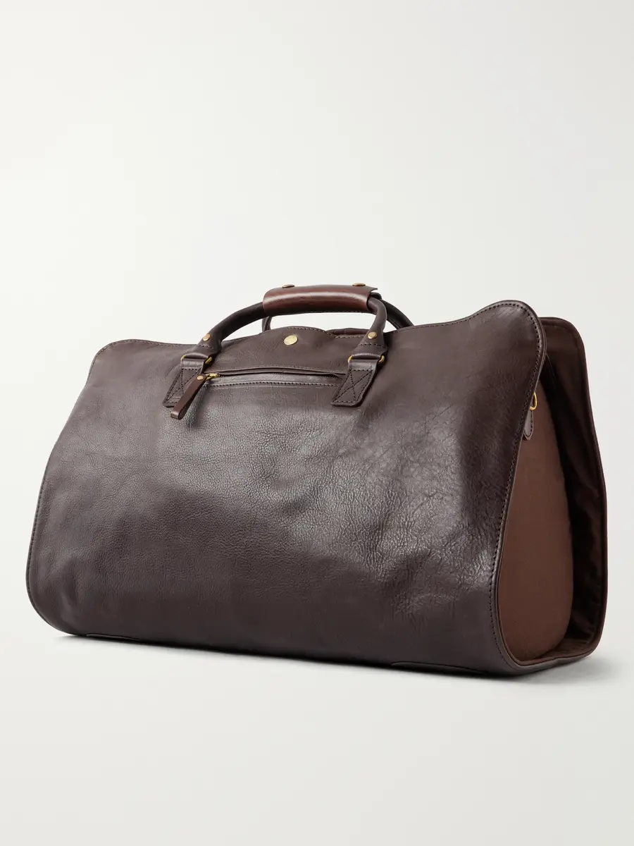 Bennett Winch S.C. Holdall Convertible Full-Grain Leather and Cotton-Twill Weekend Bag - Men | Thumbnail 4 Bennett Winch S.C. Holdall Convertible Full-Grain Leather and Cotton-Twill Weekend Bag - Men | Thumbnail 4