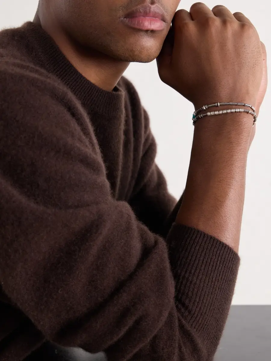Peyote Bird Patina Wrap Sterling Silver and Turquoise Bracelet - Men | Thumbnail 2 Peyote Bird Patina Wrap Sterling Silver and Turquoise Bracelet - Men | Thumbnail 2