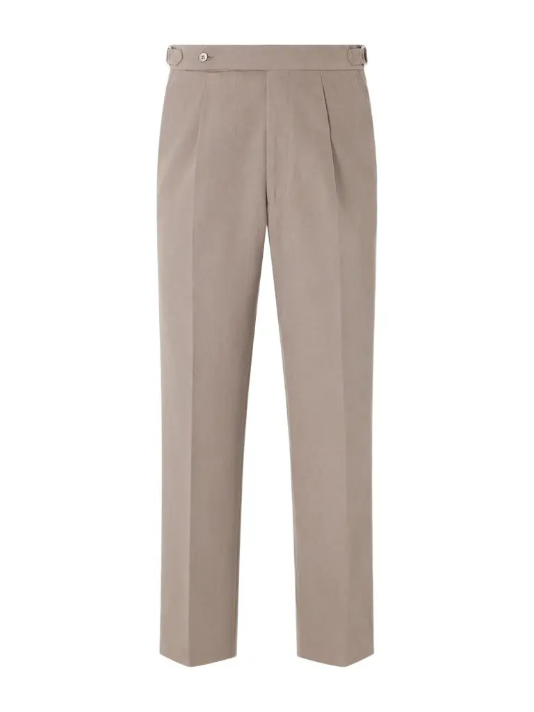 Stòffa Straight-Leg Pleated Cotton-Twill Trousers - Men