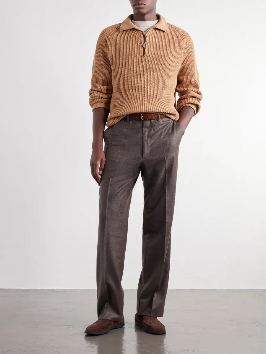 Stòffa Straight-Leg Wool and Cashmere-Blend Flannel Trousers - Men | Thumbnail 2 Stòffa Straight-Leg Wool and Cashmere-Blend Flannel Trousers - Men | Thumbnail 2