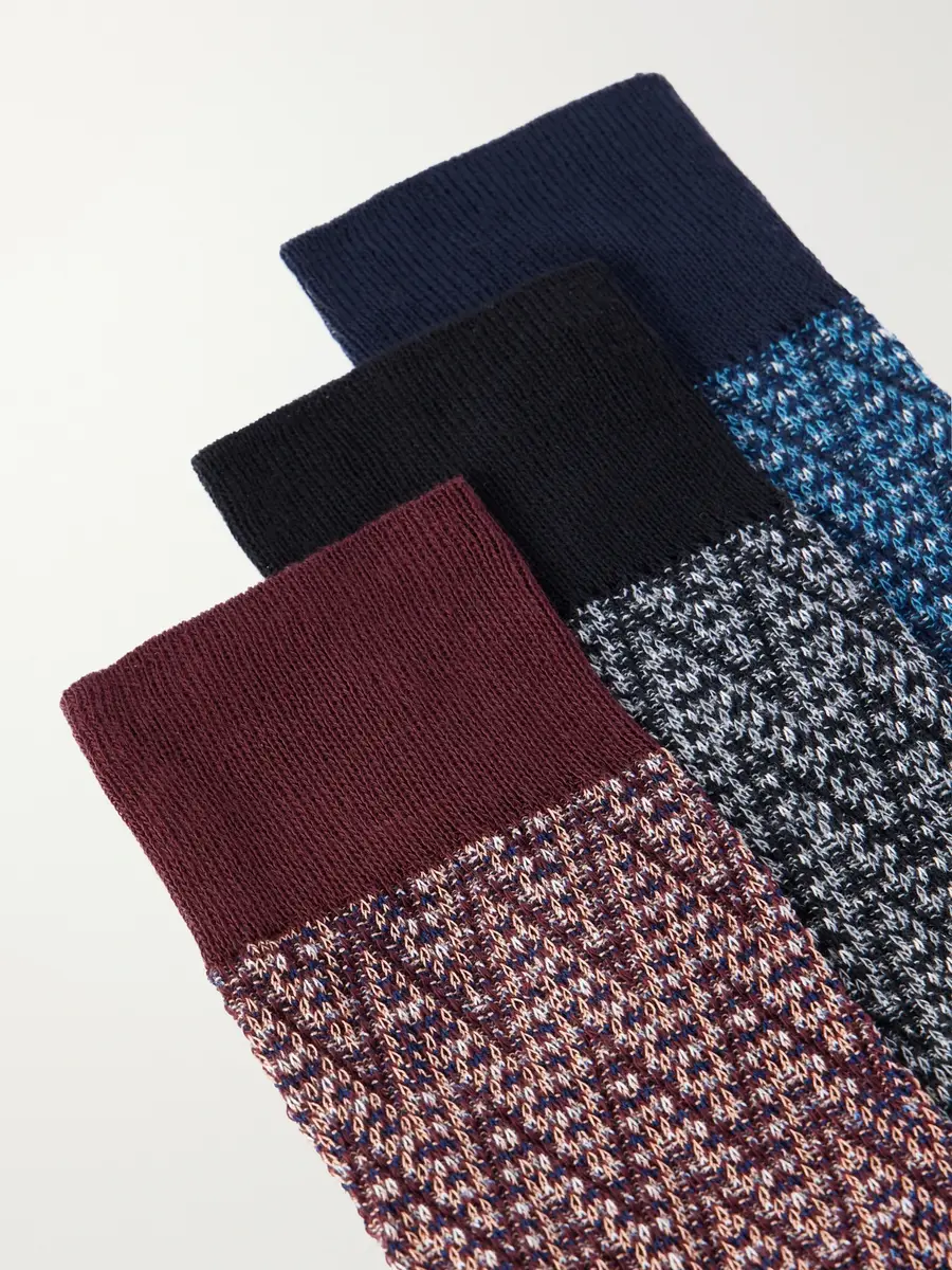 Missoni Three-Pack Cotton-Blend Crochet-Knit Socks - Men | Thumbnail 2 Missoni Three-Pack Cotton-Blend Crochet-Knit Socks - Men | Thumbnail 2