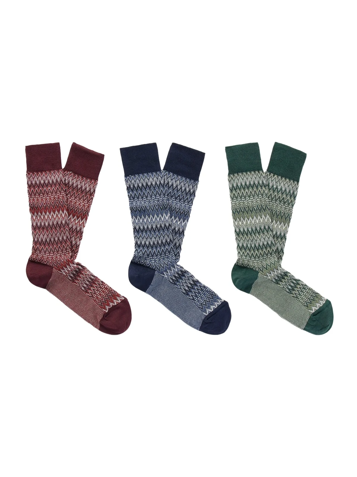Missoni Set of Three Crochet-Knit Cotton-Blend Socks - Men