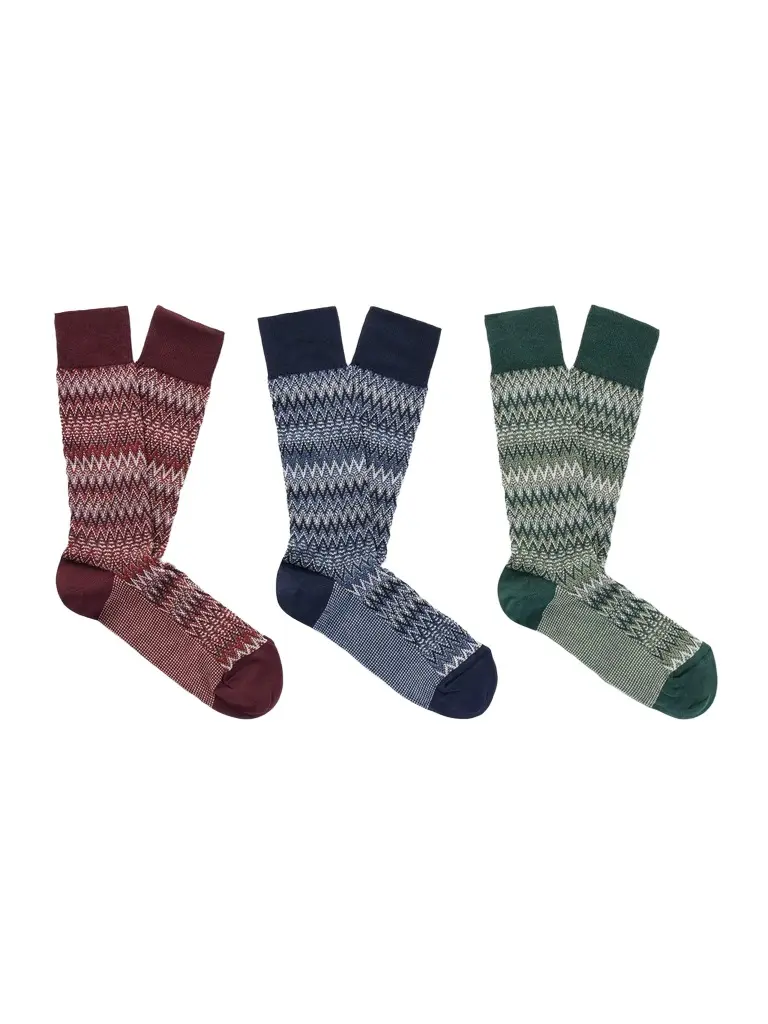 Missoni Set of Three Crochet-Knit Cotton-Blend Socks - Men