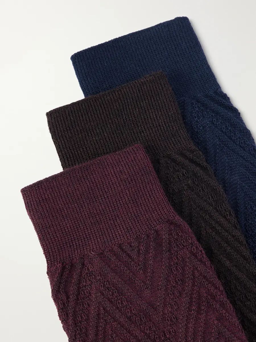 Missoni Three-Pack Crochet-Knit Socks - Men | Thumbnail 2 Missoni Three-Pack Crochet-Knit Socks - Men | Thumbnail 2