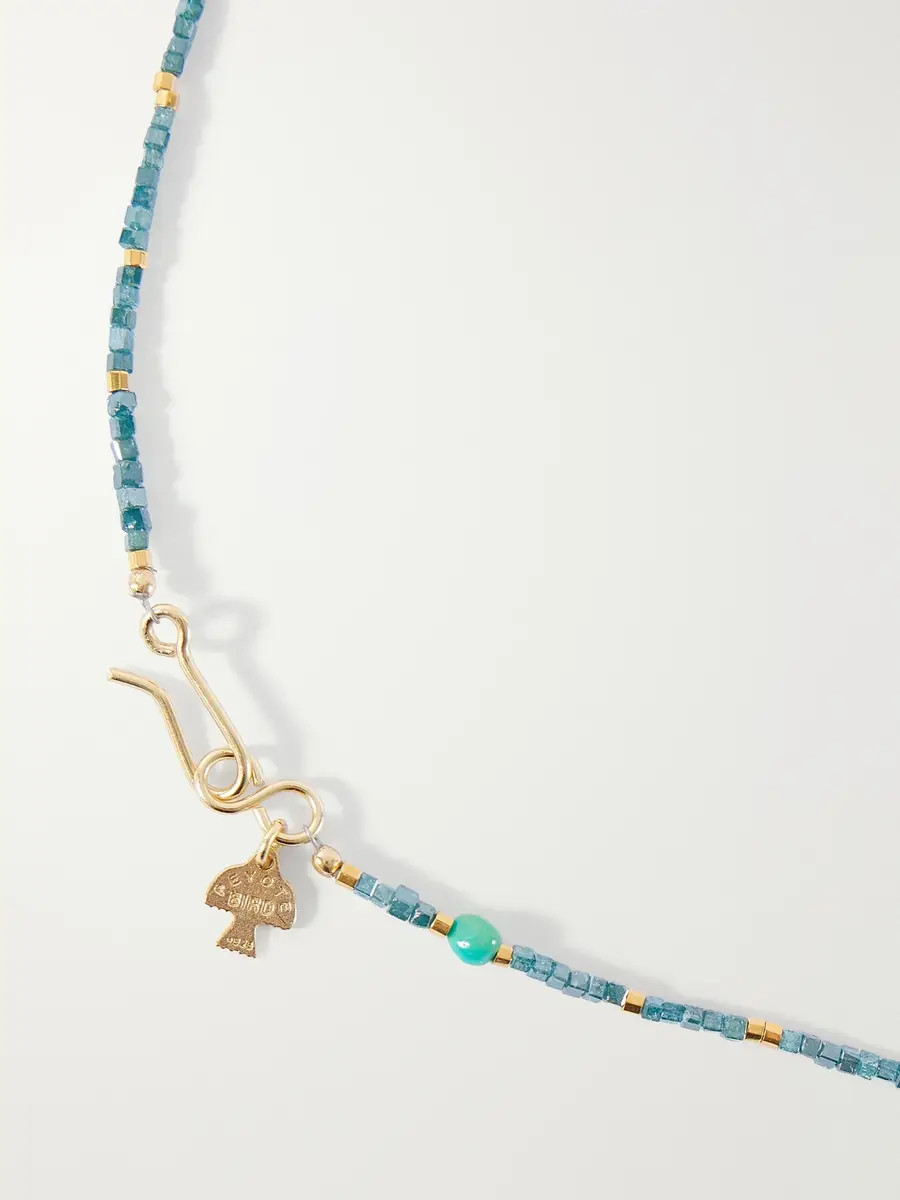 Peyote Bird Agua Y Oro Gold-Plated Turquoise Necklace - Men | Thumbnail 3 Peyote Bird Agua Y Oro Gold-Plated Turquoise Necklace - Men | Thumbnail 3