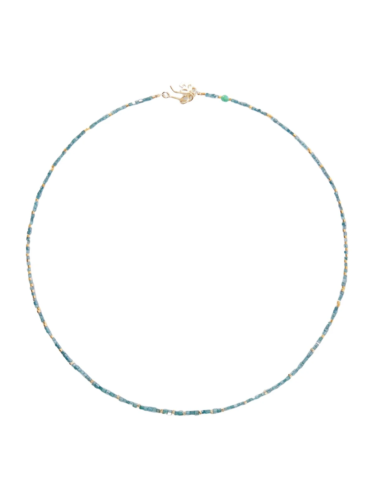 Peyote Bird Agua Y Oro Gold-Plated Turquoise Necklace - Men