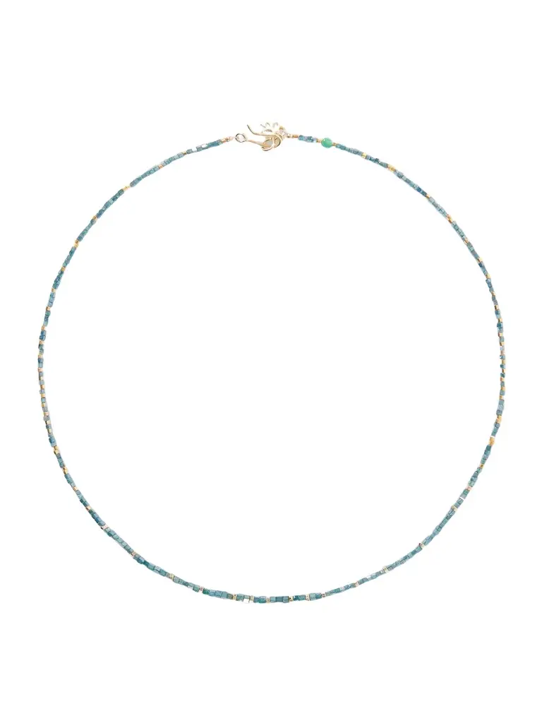 Peyote Bird Agua Y Oro Gold-Plated Turquoise Necklace - Men