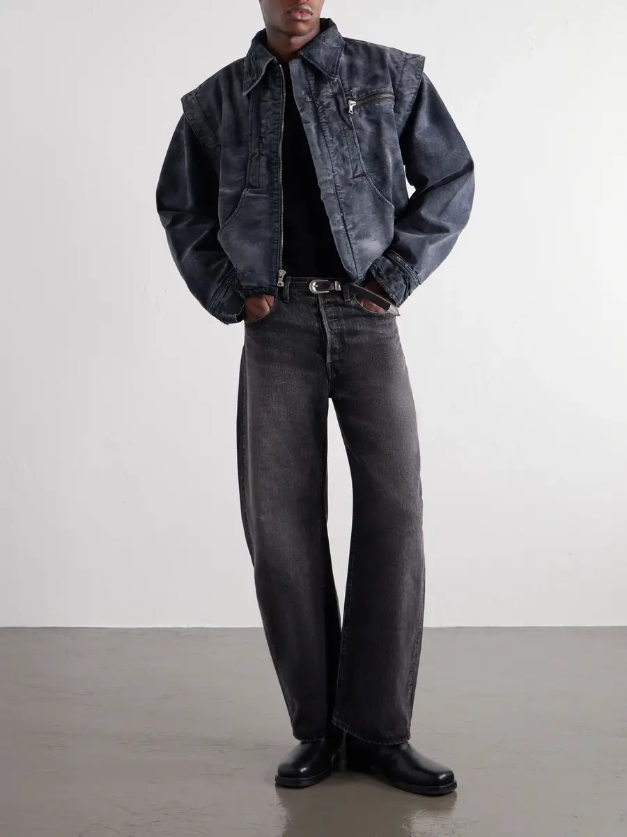 SEKRIT Chopper Cropped Distressed Cotton-Canvas Bomber Jacket - Men | Thumbnail 2