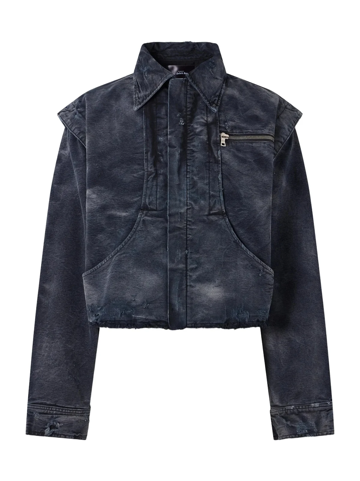 SEKRIT Chopper Cropped Distressed Cotton-Canvas Bomber Jacket - Men