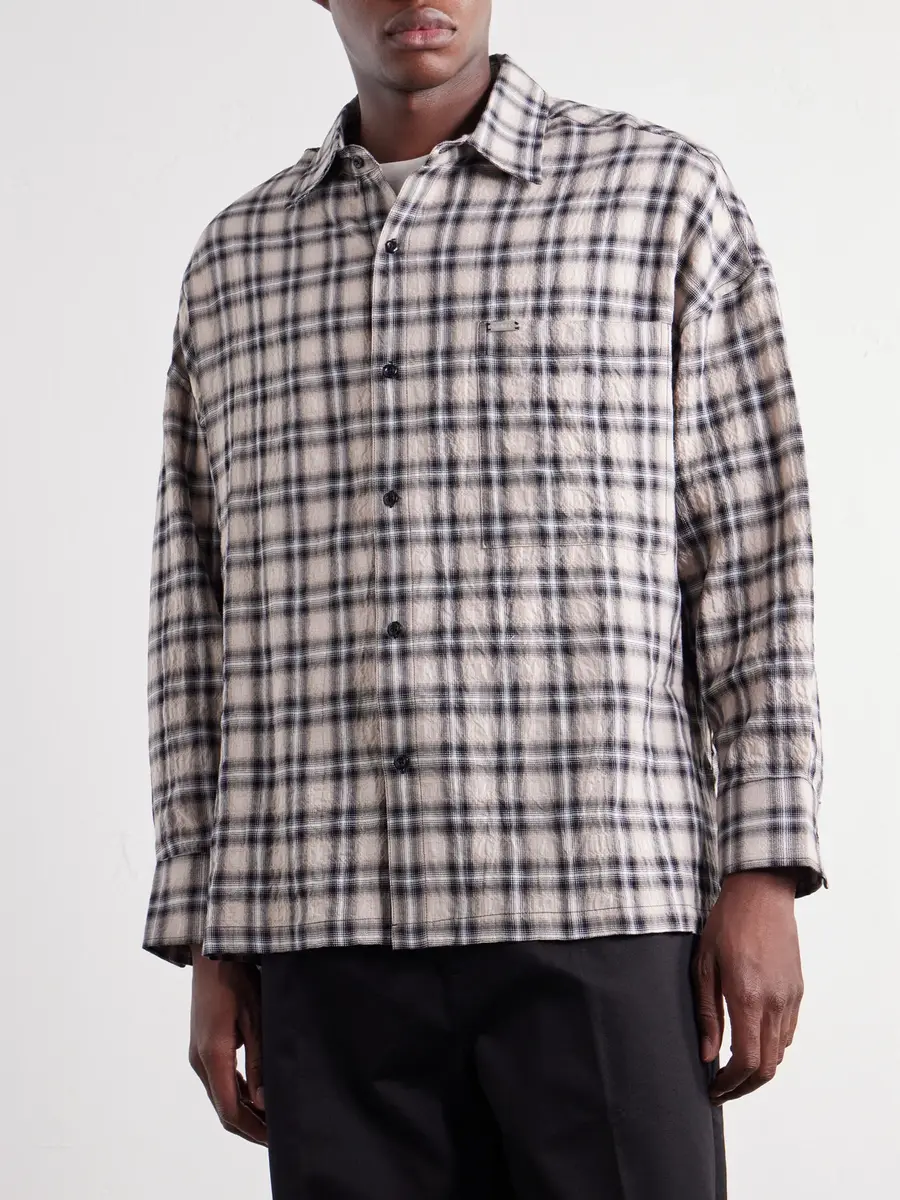 Nahmias Checked Cotton-Blend Seersucker Shirt - Men | Thumbnail 3 Nahmias Checked Cotton-Blend Seersucker Shirt - Men | Thumbnail 3