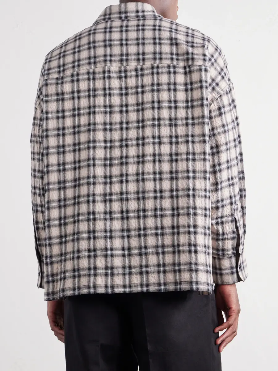 Nahmias Checked Cotton-Blend Seersucker Shirt - Men | Thumbnail 4 Nahmias Checked Cotton-Blend Seersucker Shirt - Men | Thumbnail 4