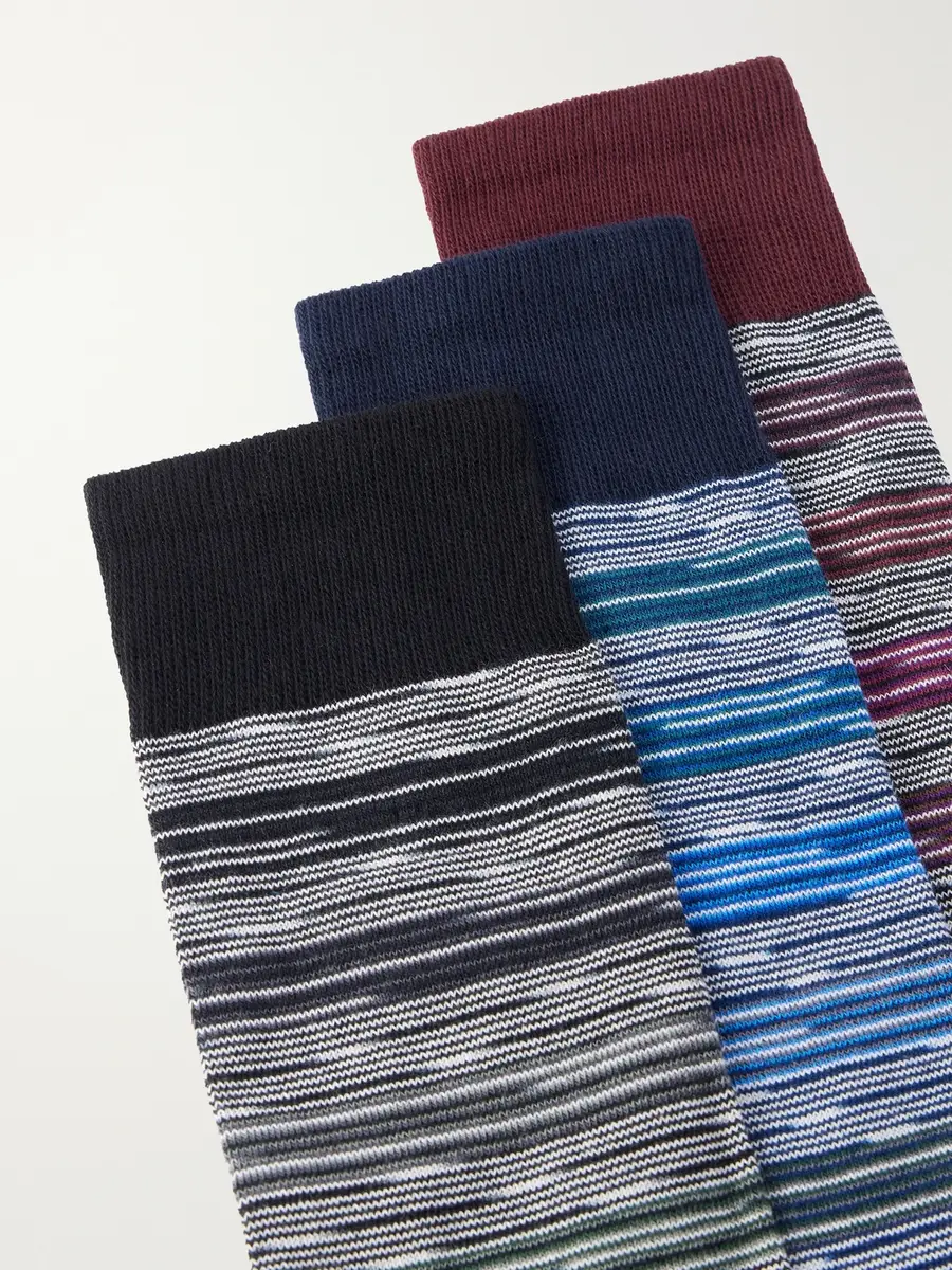 Missoni Three-Pack Space-Dyed Cotton-Blend Socks - Men | Thumbnail 2 Missoni Three-Pack Space-Dyed Cotton-Blend Socks - Men | Thumbnail 2