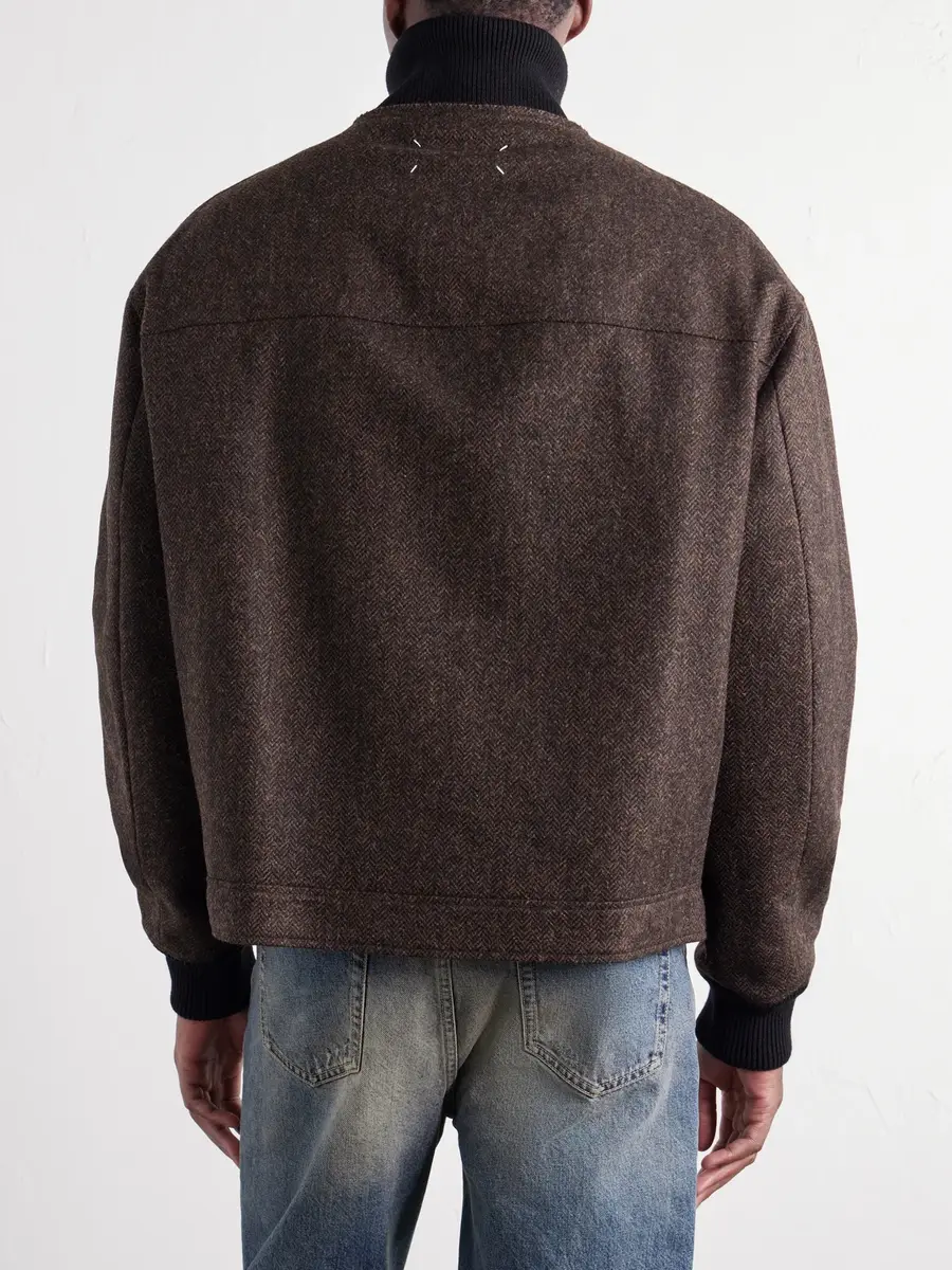 Maison Margiela Wool Herringbone Bomber Jacket - Men | Thumbnail 4 Maison Margiela Wool Herringbone Bomber Jacket - Men | Thumbnail 4