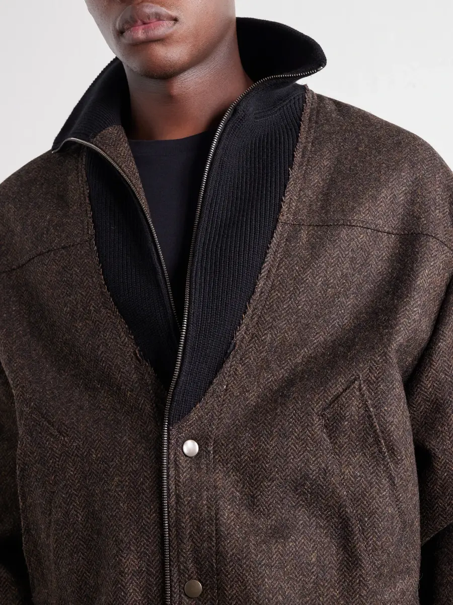 Maison Margiela Wool Herringbone Bomber Jacket - Men | Thumbnail 5 Maison Margiela Wool Herringbone Bomber Jacket - Men | Thumbnail 5
