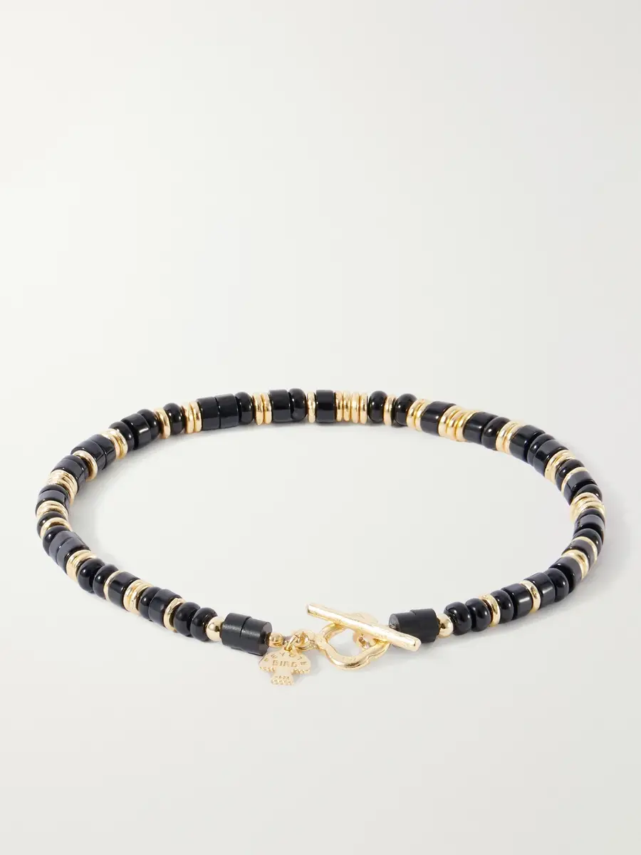Peyote Bird Onyx Fire Gold-Plated Black Jet And Onyx Bracelet - Men | Thumbnail 4 Peyote Bird Onyx Fire Gold-Plated Black Jet And Onyx Bracelet - Men | Thumbnail 4