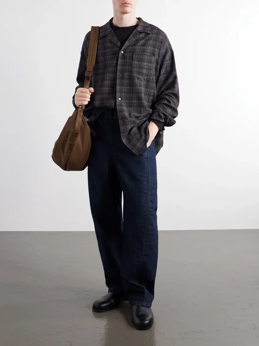 Graphpaper Camp-Collar Checked Wool-Basketweave Shirt - Men | Thumbnail 2 Graphpaper Camp-Collar Checked Wool-Basketweave Shirt - Men | Thumbnail 2