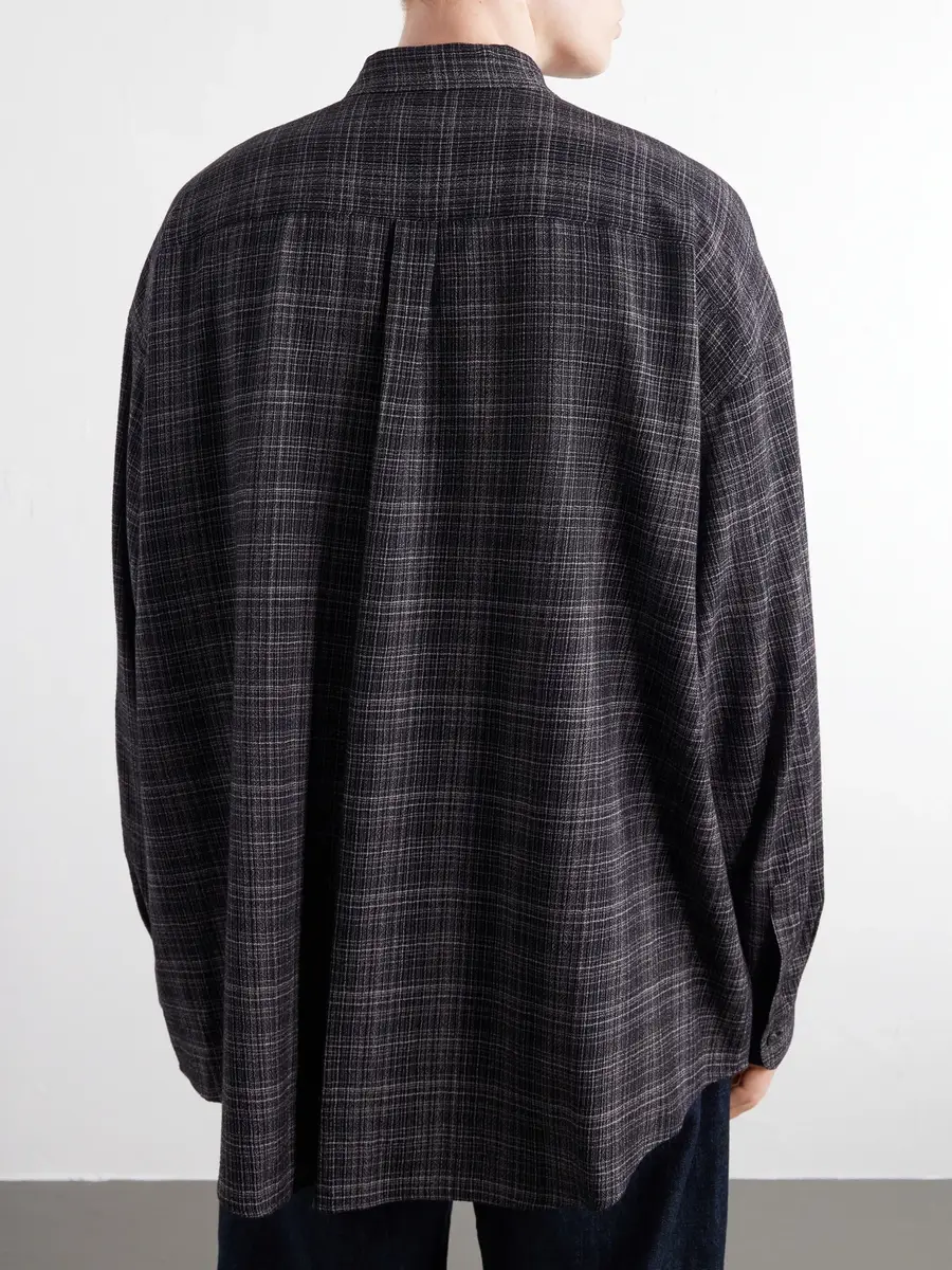 Graphpaper Camp-Collar Checked Wool-Basketweave Shirt - Men | Thumbnail 4 Graphpaper Camp-Collar Checked Wool-Basketweave Shirt - Men | Thumbnail 4
