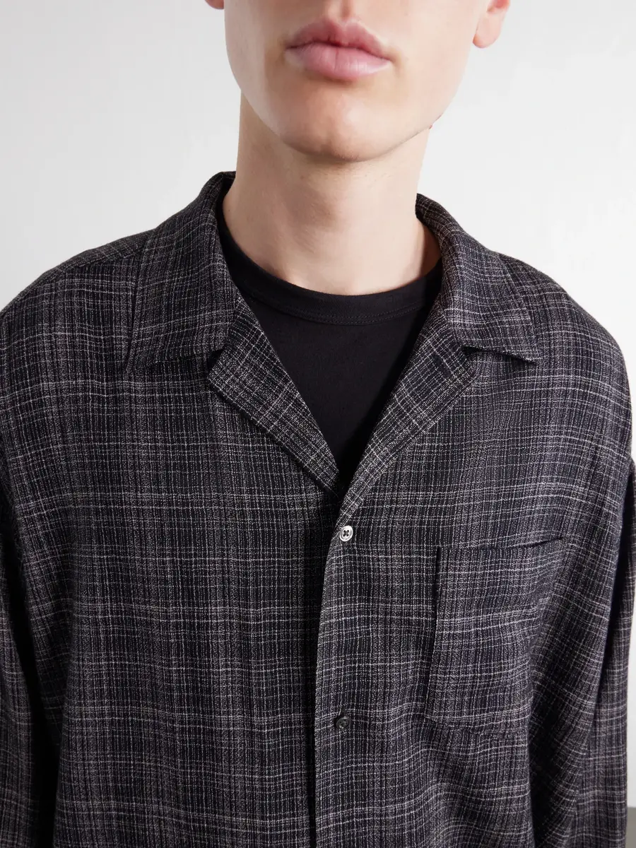 Graphpaper Camp-Collar Checked Wool-Basketweave Shirt - Men | Thumbnail 5 Graphpaper Camp-Collar Checked Wool-Basketweave Shirt - Men | Thumbnail 5