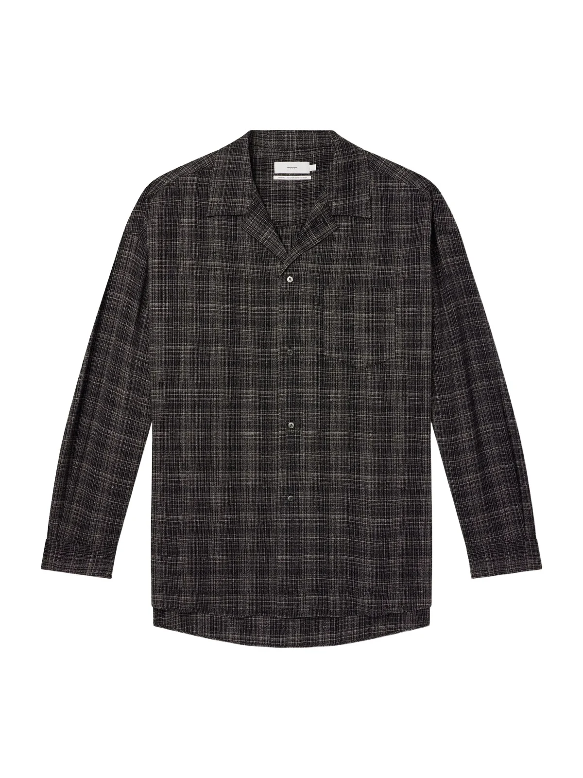 Graphpaper Camp-Collar Checked Wool-Basketweave Shirt - Men