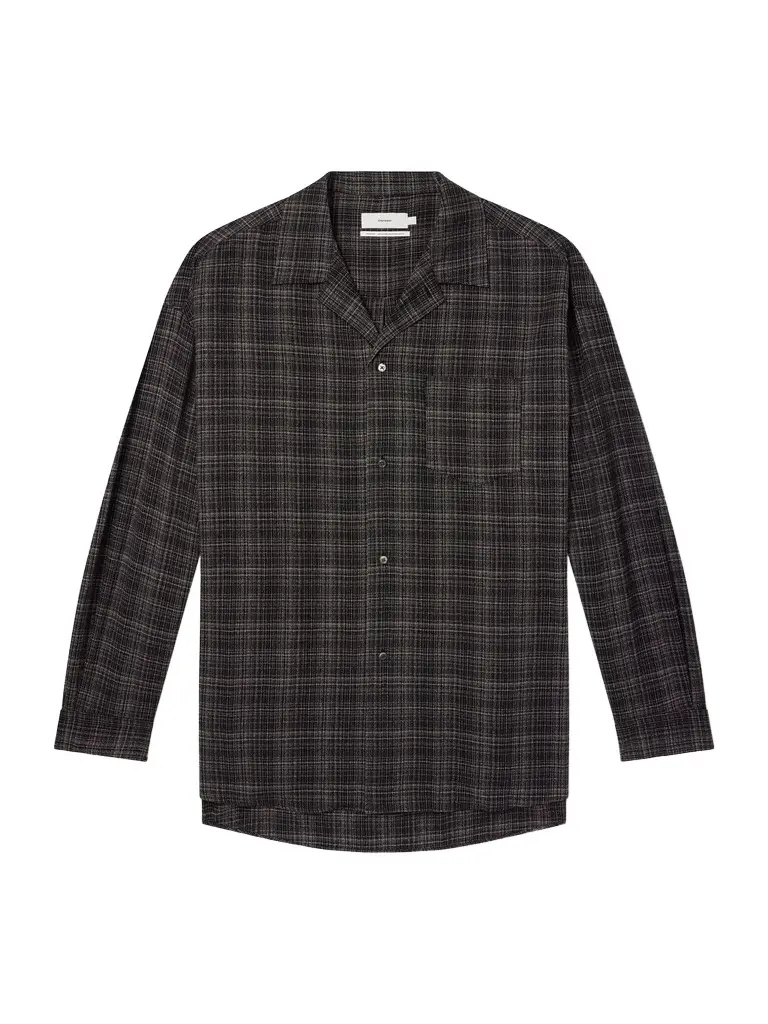Graphpaper Camp-Collar Checked Wool-Basketweave Shirt - Men