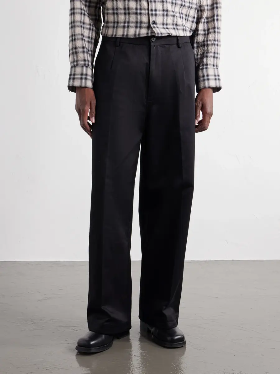 Nahmias Volume Wide-Leg Pleated Cotton Trousers - Men | Thumbnail 3