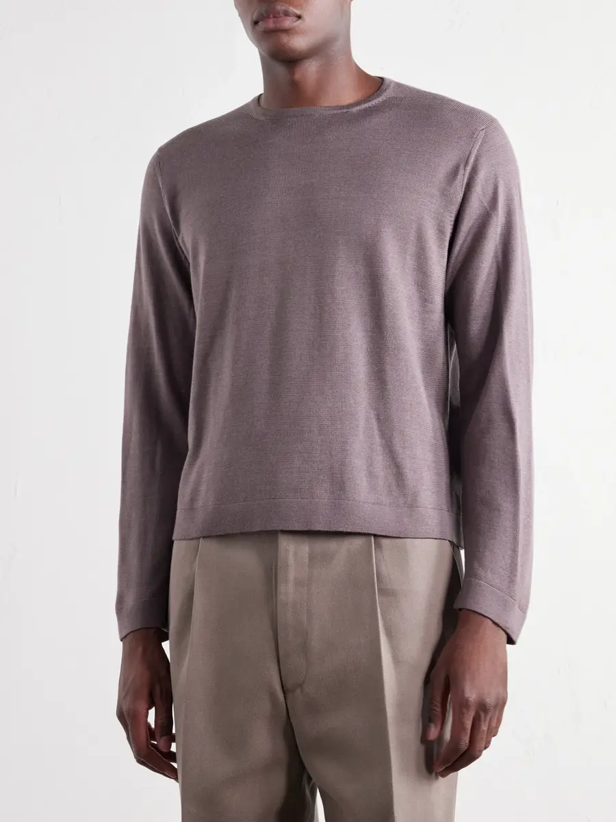 Stòffa Wool And Silk-Blend T-Shirt - Men | Thumbnail 3 Stòffa Wool And Silk-Blend T-Shirt - Men | Thumbnail 3