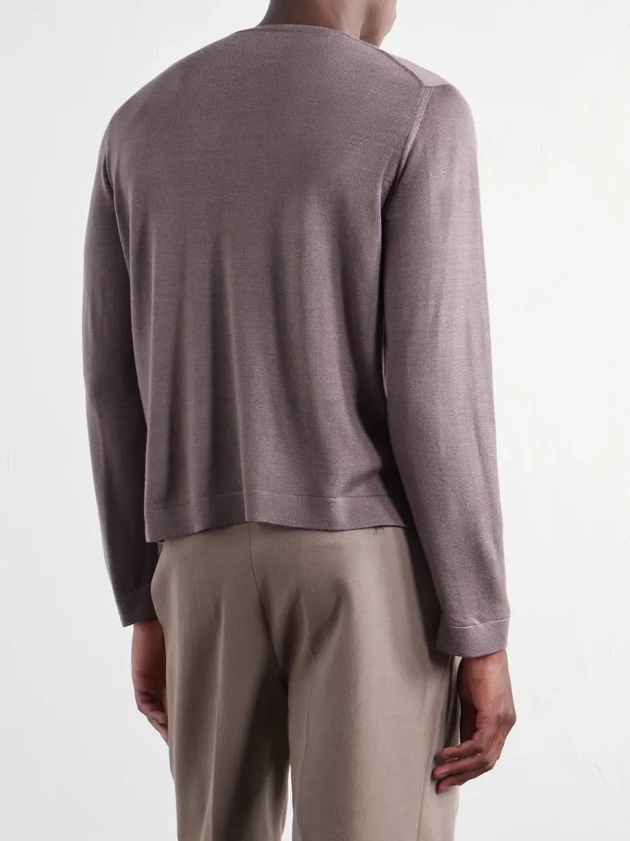Stòffa Wool And Silk-Blend T-Shirt - Men | Thumbnail 4 Stòffa Wool And Silk-Blend T-Shirt - Men | Thumbnail 4