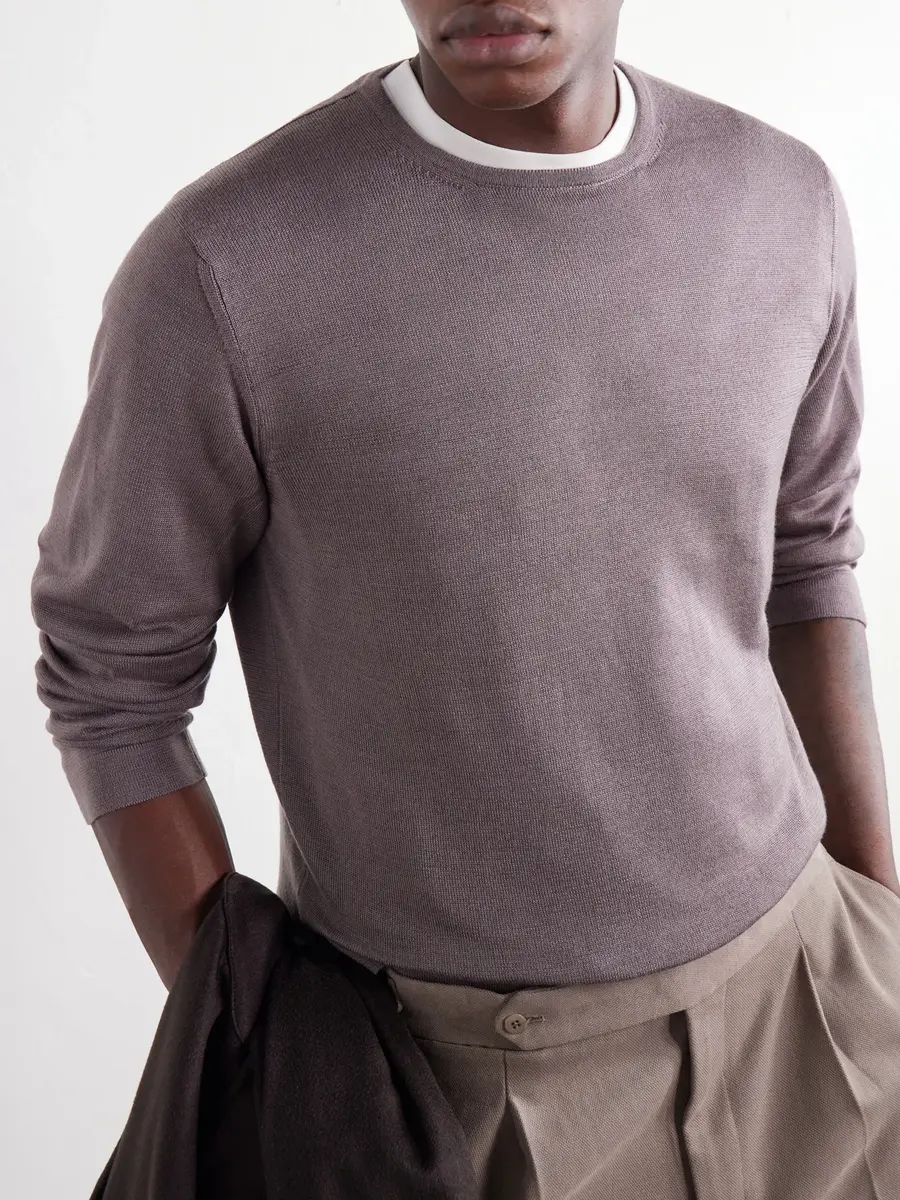 Stòffa Wool And Silk-Blend T-Shirt - Men | Thumbnail 5 Stòffa Wool And Silk-Blend T-Shirt - Men | Thumbnail 5
