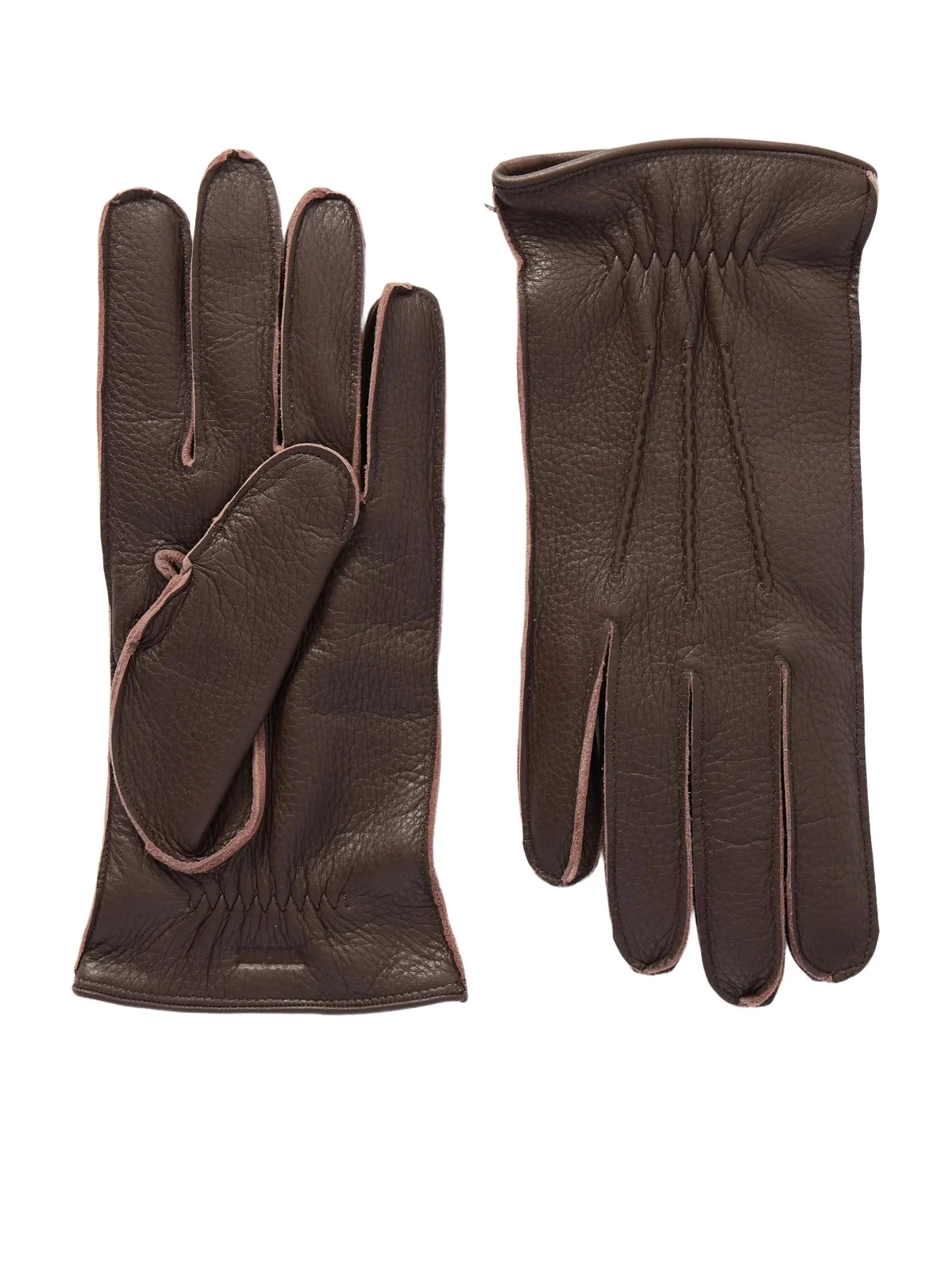 Zegna Logo-Embossed Full-Grain Leather Gloves - Men
