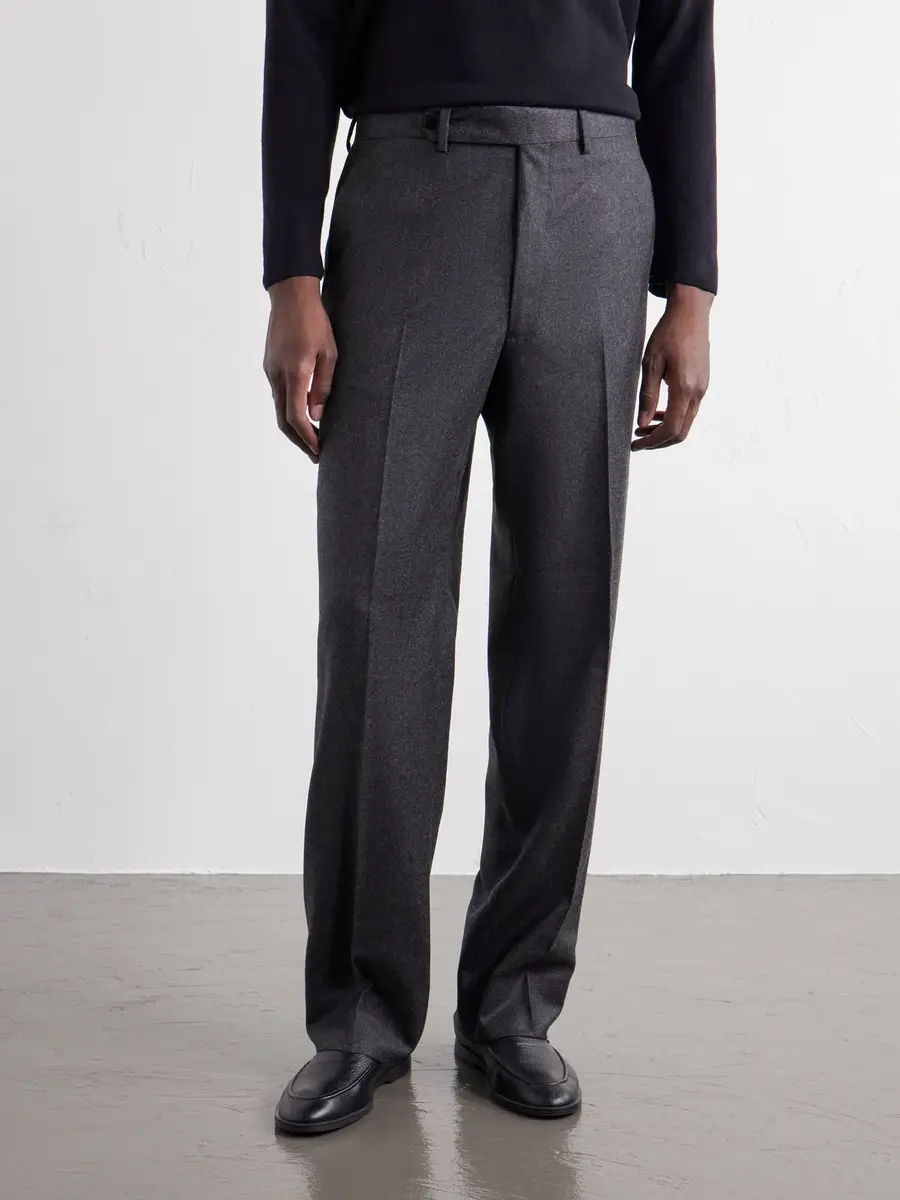 Stòffa Straight-Leg Wool And Cashmere-Blend Flannel Trousers - Men | Thumbnail 3