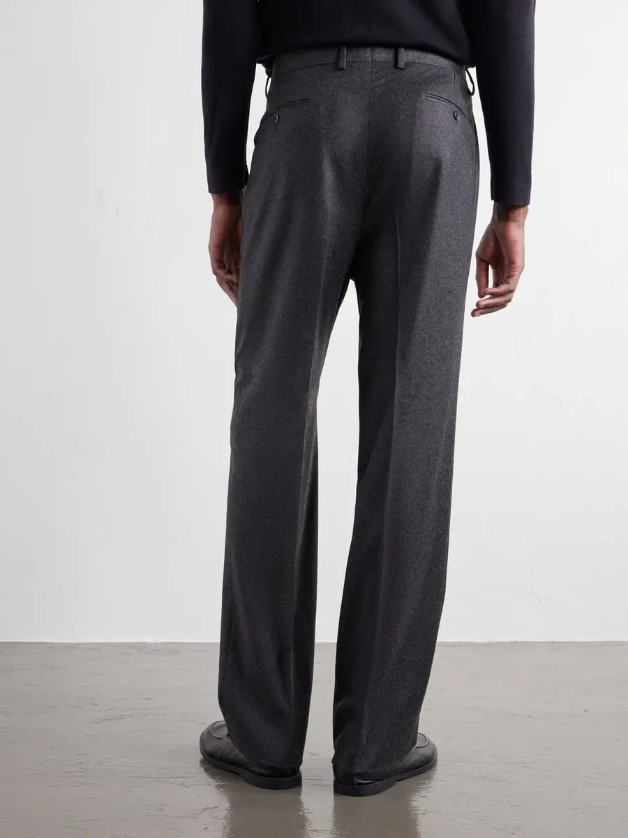 Stòffa Straight-Leg Wool And Cashmere-Blend Flannel Trousers - Men | Thumbnail 4