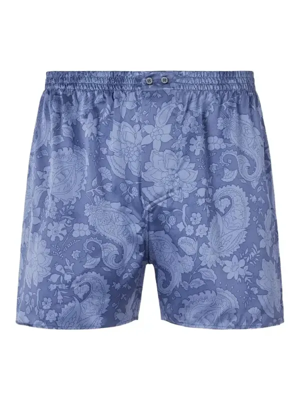 Zimmerli Printed Silk-Satin Boxer Shorts - Men
