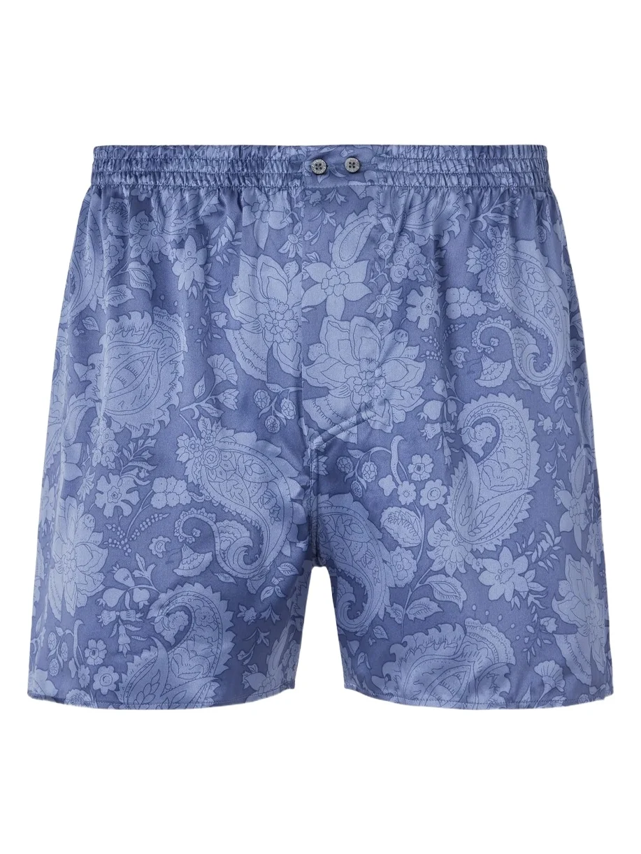 Zimmerli Printed Silk-Satin Boxer Shorts - Men