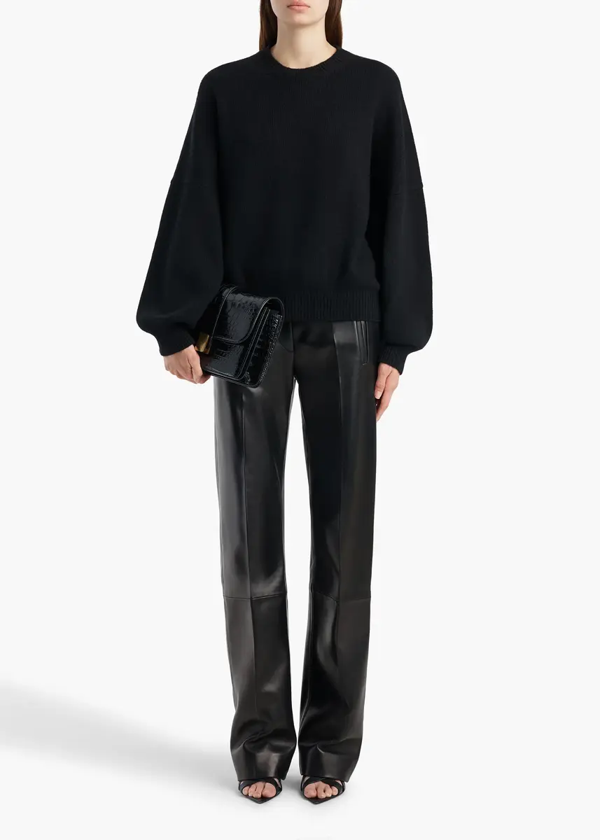 Khaite Miles Pant In Black Leather | Thumbnail 2