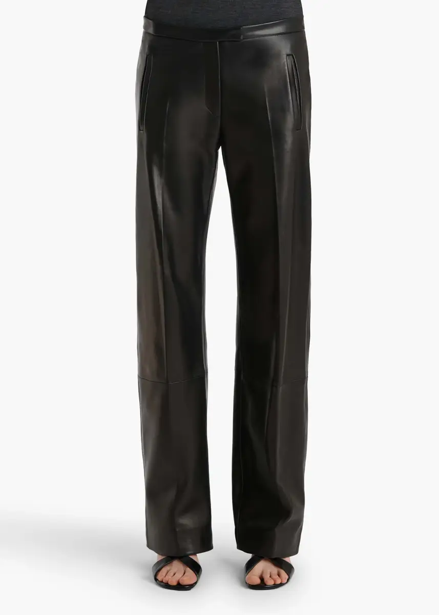 Khaite Miles Pant In Black Leather | Thumbnail 3