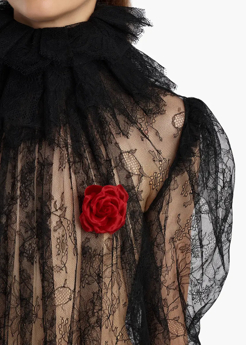 Khaite Frankie Floral Brooch In Crimson | Thumbnail 3 Khaite Frankie Floral Brooch In Crimson | Thumbnail 3
