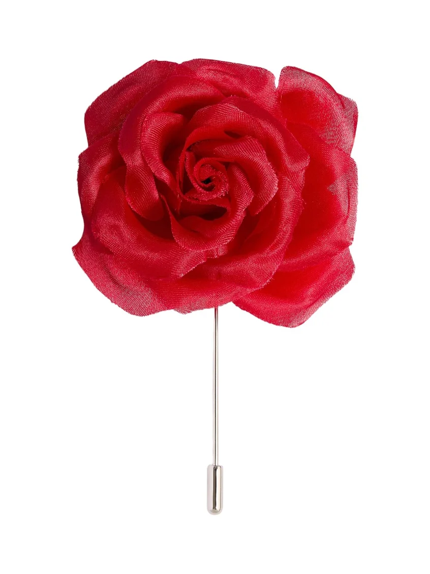 Frankie Floral Brooch In Crimson