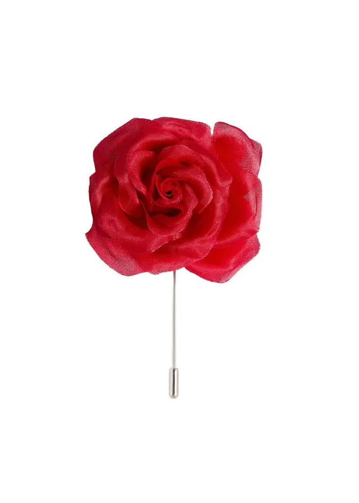 Khaite Frankie Floral Brooch In Crimson