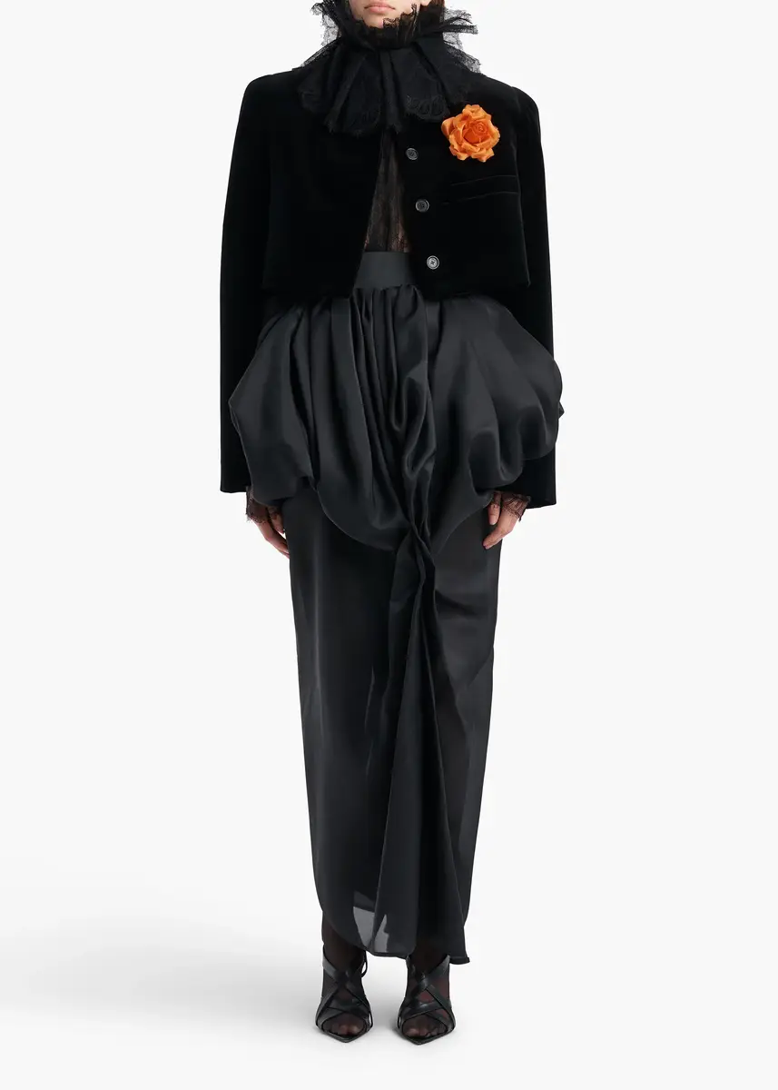 Khaite Tessa Skirt In Black Silk | Thumbnail 2 Khaite Tessa Skirt In Black Silk | Thumbnail 2