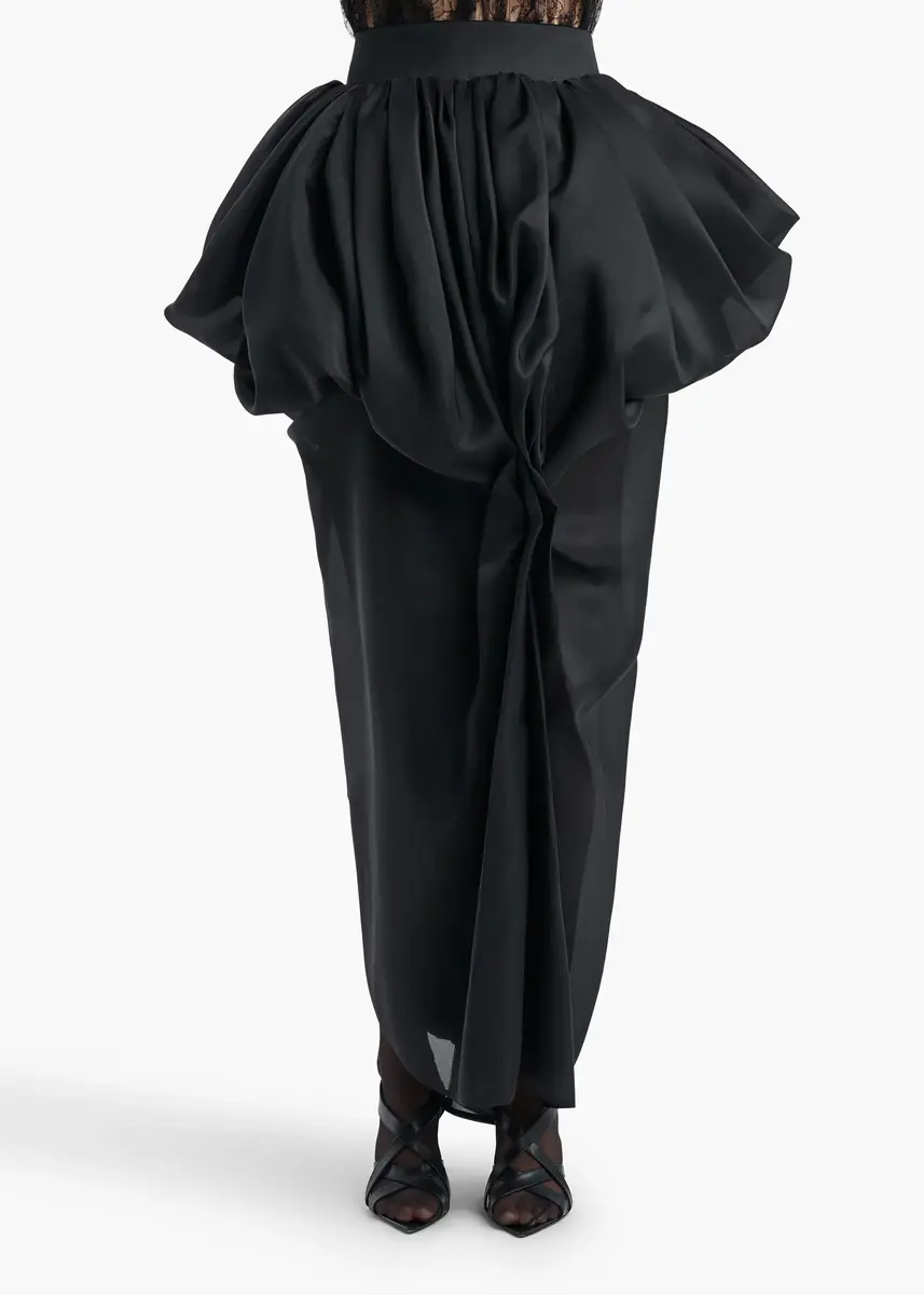 Khaite Tessa Skirt In Black Silk | Thumbnail 3 Khaite Tessa Skirt In Black Silk | Thumbnail 3
